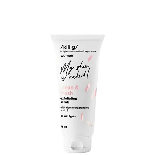 Végkiárusítás Kilig My skin is naked! Hámlasztó arcradír rizsgranulátummal és E-vitaminnal 75 ml